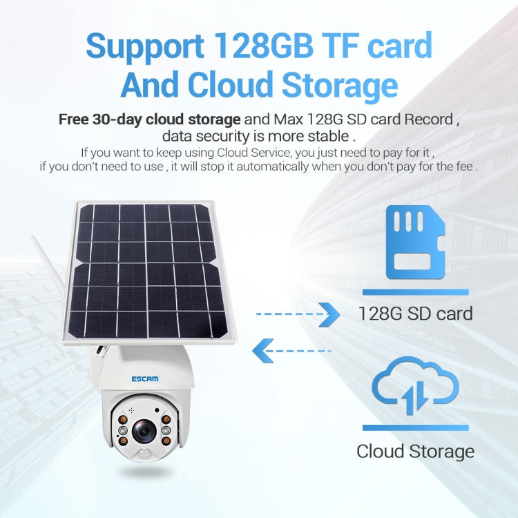 ESCAM QF480 EU Version HD 1080P IP66 Waterproof 4G Solar Panel PT IP Camera with Battery, Support Night Vision / Motion Detection / TF Card / Two Way Audio, with Battery(EU Version) ESCAM QF480 EU Version HD 1080P IP66 Waterproof 4G Solar Panel PT IP Camera with Battery, Support Night Vision / Motion Detection / TF Card / Two Way Audio, with Battery(EU Version)